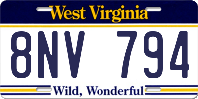 WV license plate 8NV794