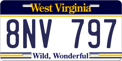 WV license plate 8NV797