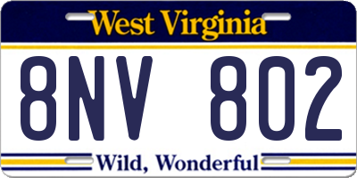 WV license plate 8NV802