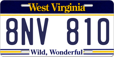 WV license plate 8NV810