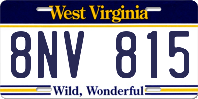 WV license plate 8NV815