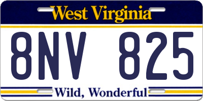 WV license plate 8NV825