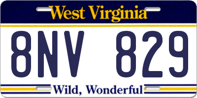 WV license plate 8NV829