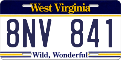 WV license plate 8NV841