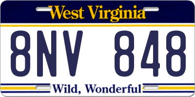 WV license plate 8NV848