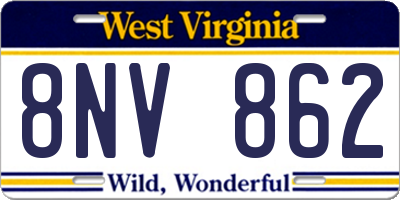 WV license plate 8NV862