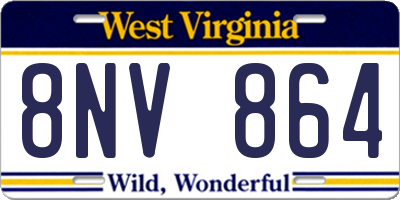 WV license plate 8NV864