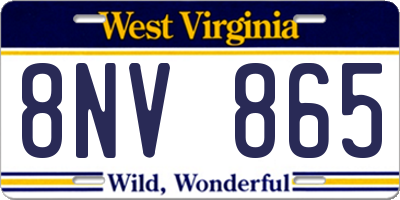WV license plate 8NV865