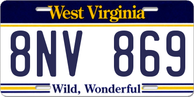 WV license plate 8NV869