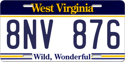 WV license plate 8NV876