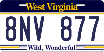 WV license plate 8NV877
