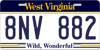 WV license plate 8NV882