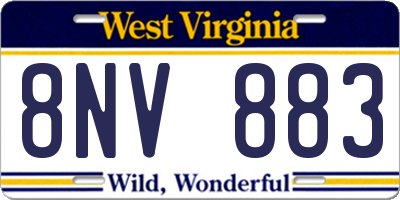 WV license plate 8NV883