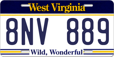 WV license plate 8NV889