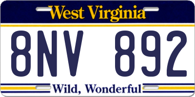 WV license plate 8NV892