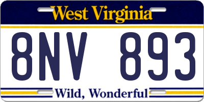 WV license plate 8NV893