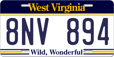 WV license plate 8NV894