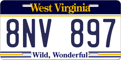 WV license plate 8NV897