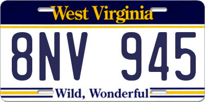 WV license plate 8NV945