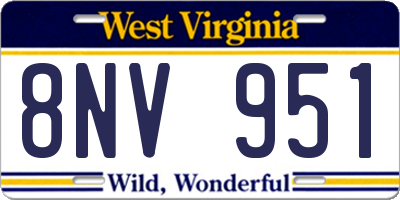 WV license plate 8NV951