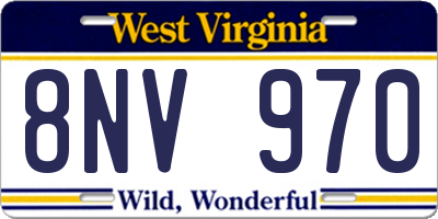 WV license plate 8NV970