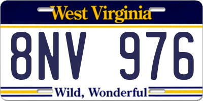 WV license plate 8NV976