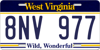 WV license plate 8NV977