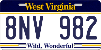 WV license plate 8NV982