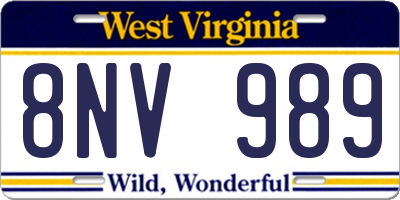 WV license plate 8NV989