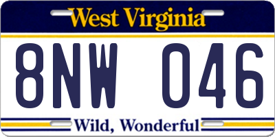 WV license plate 8NW046