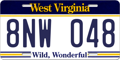 WV license plate 8NW048