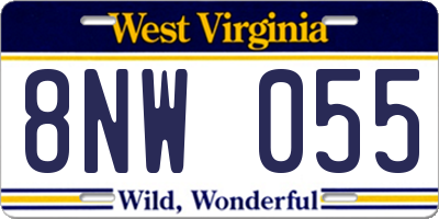 WV license plate 8NW055