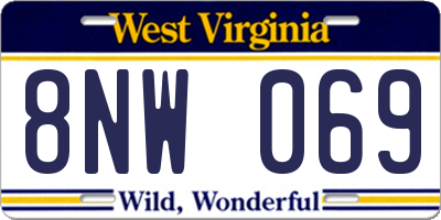 WV license plate 8NW069