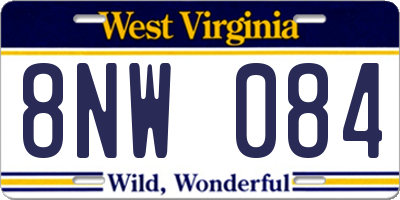 WV license plate 8NW084