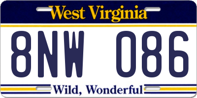 WV license plate 8NW086
