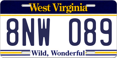 WV license plate 8NW089