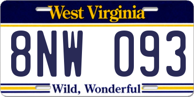 WV license plate 8NW093