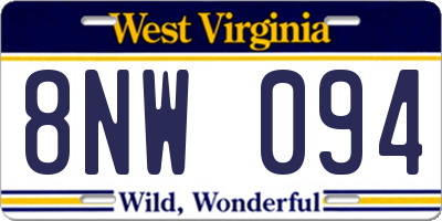 WV license plate 8NW094