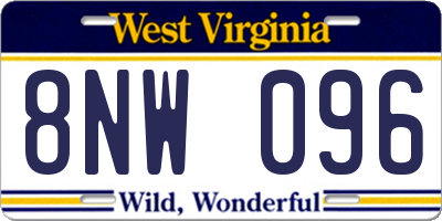 WV license plate 8NW096