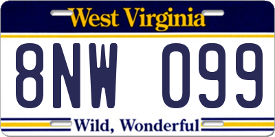 WV license plate 8NW099