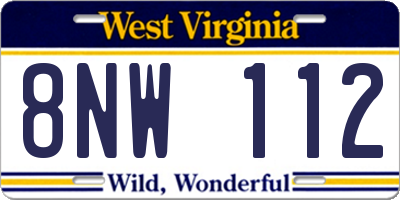 WV license plate 8NW112