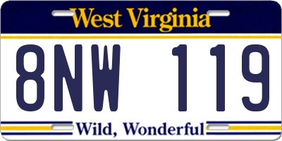 WV license plate 8NW119