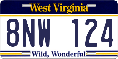 WV license plate 8NW124