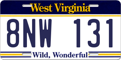 WV license plate 8NW131