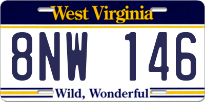WV license plate 8NW146