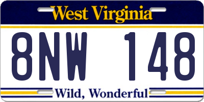 WV license plate 8NW148
