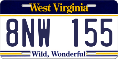WV license plate 8NW155