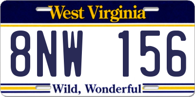 WV license plate 8NW156