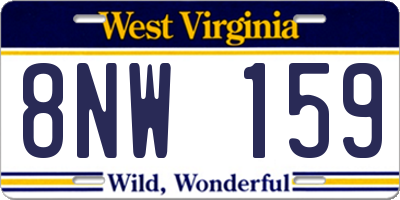 WV license plate 8NW159