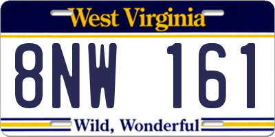 WV license plate 8NW161